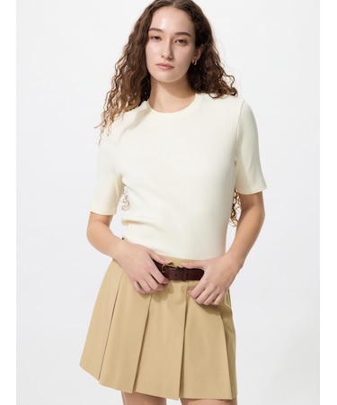 リブクルーネックT