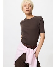 リブクルーネックT