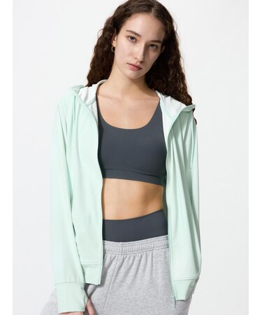 エアリズムUVカットメッシュフルジップパーカ