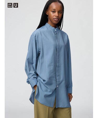 スタンドカラーシャツ