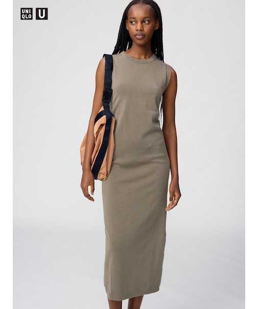 3Dコットンニットワンピース/ノースリーブ