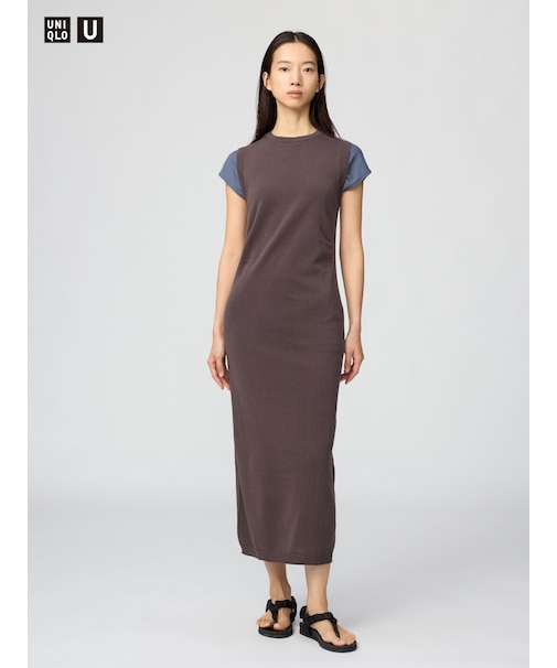 3Dコットンニットワンピース/ノースリーブ