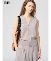 ウォッシャブルボタンダウンニットベスト