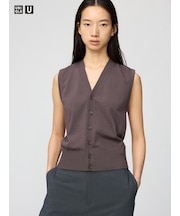 ウォッシャブルボタンダウンニットベスト