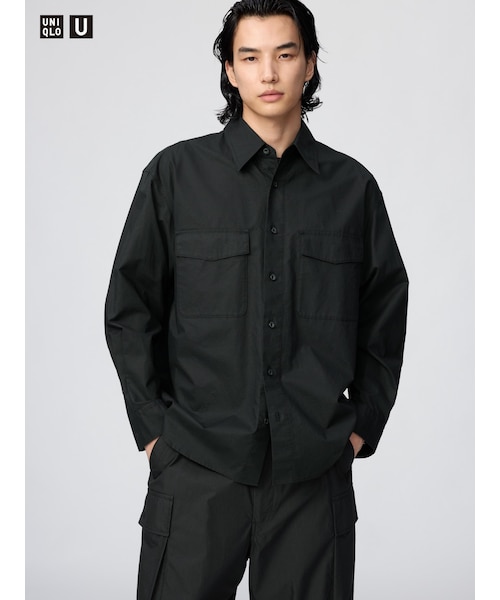 新品 UNIQLOU ユニクロU ワークオーバーサイズシャツ ブラック Sサイズ ワークオーバーサイズシャツ｜ユニクロの通販｜&mall（アンドモール