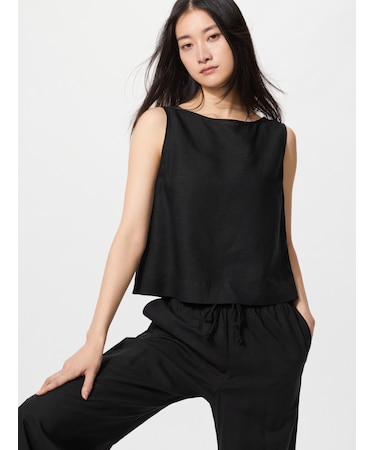 リネンブレンドブラウス/ノースリーブ