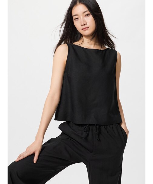 リネンブレンドブラウス/ノースリーブ