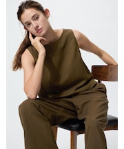 リネンブレンドブラウス/ノースリーブ