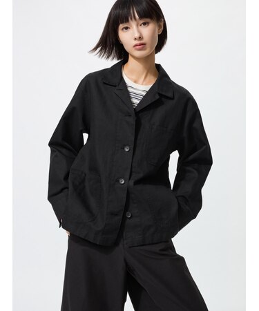 リネンブレンドカバーオール