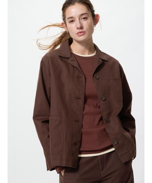 リネンブレンドカバーオール