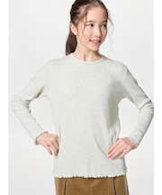 GIRLS リブクルーネックTシャツ