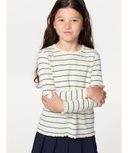 GIRLS リブクルーネックTシャツ