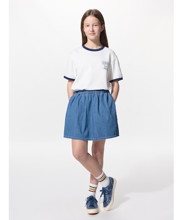 GIRLS デニムミニスコート