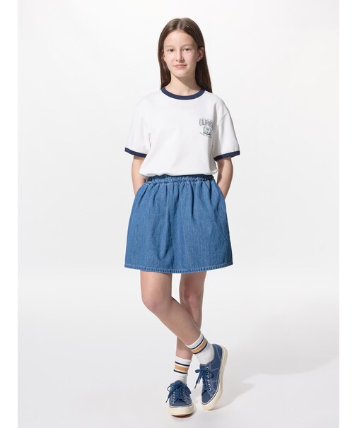 GIRLS デニムミニスコート