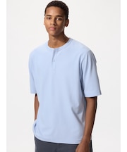 ドライワッフルヘンリーネックTシャツ