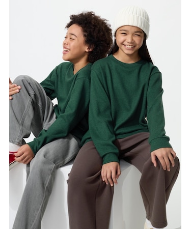 ソフトニットフリースクルーネックTシャツ