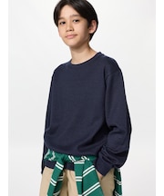 ソフトニットフリースクルーネックTシャツ