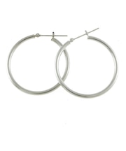 【新品】 Pt900 ピアス フープ パイプ 2×30 Pt900プラチナ シルバー レディース