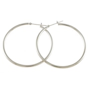 【新品】 Pt900 ピアス フープ パイプ 2×40 Pt900プラチナ シルバー レディース