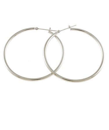 【新品】 Pt900 ピアス フープ パイプ 2×40 Pt900プラチナ シルバー レディース