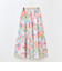 アートプリントティアードスカート[41415147]natural mist