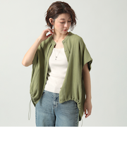 ドロストラウンドヘムブラウス[41413484]natural mist