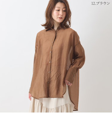 オーバーシルエットシアーブラウス[40813305]natural mist
