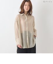 オーバーシルエットシアーブラウス[40813305]natural mist