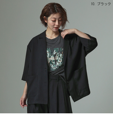 半袖テーラードジャケット  [41414321]natural mist