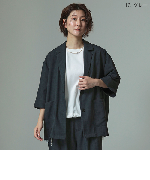 ブラック 半袖 テーラードジャケット 半袖テーラードジャケット