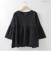 ステッチ刺繍コットンブラウス  [41713468]natural mist