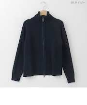 ジップアップリブニットカーディガン  [41412466]natural mist