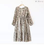 ペイズリーパターンシフォンワンピース[41416353]natural mist