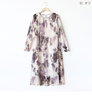 フラワーアートプリーツワンピース[41416355]natural mist