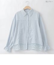 ジョイントレースコットンデザインブラウス  [41413654]natural mist