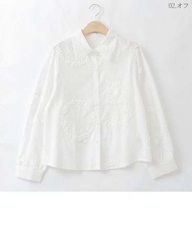コラージュレースデザインブラウス  [41413655]natural mist