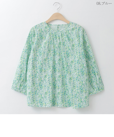 ボタニカルプリントコットンブラウス  [41413669]natural mist