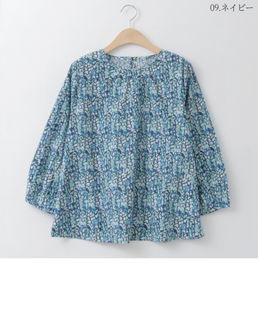 ボタニカルプリントコットンブラウス  [41413669]natural mist