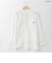 ダブルポケットバンドカラーデザインシャツ  [30113648]natural mist