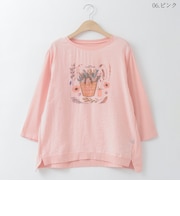 フラワーイラストシアートップス  [22011469]natural mist