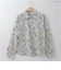 【洗える/日本製】バイカラーフラワープリントシャツ  [71213739]natural mist