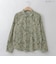 【洗える/日本製】バイカラーフラワープリントシャツ  [71213739]natural mist