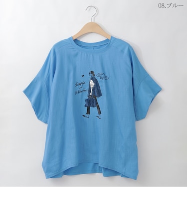 異素材ガールプリントプルオーバー  [30111492]natural mist