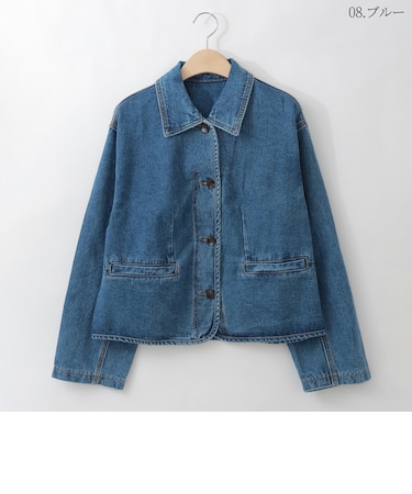 切り替えステッチデニムジャケット  [41414448]natural mist