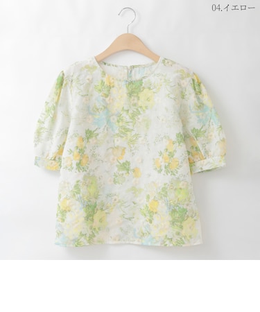フラワープリント刺繍デザインブラウス  [30113696]natural mist