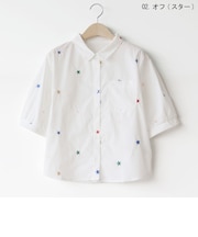 刺繍デザインコットンブラウス  [30113699]natural mist