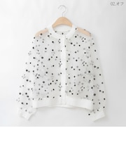 小花刺繍シアーカーディガン  [30114424]natural mist