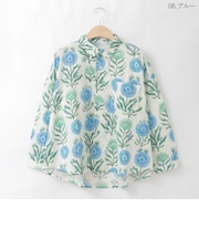 フラワープリントコットンブラウス  [41413761]natural mist