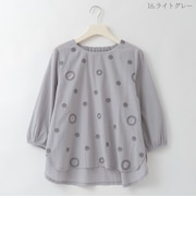 【洗える】サークルモチーフ刺繍ブラウス  [41713674]natural mist