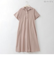 オープンカラーストライプワンピース  [61716370]natural mist
